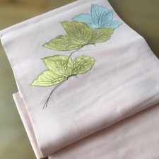 Kyoto Kimono Obi Set - Light Pink, Gold  Silver Brocade Silk Used