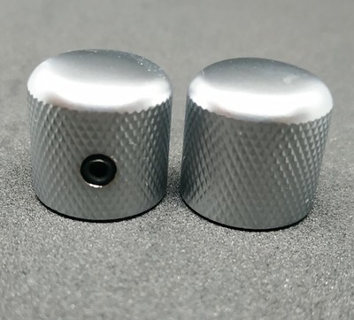 2 Knöpfe Dome Telecaster Metall Satin Chrom Feine Maserung Für Töpfe 6Mm