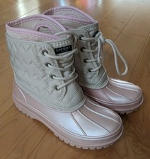Sperry Harbor Boots Youth Sz 3 Pink Duck Toe Booties Quilted