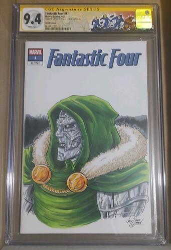 Doom, Fantastic Four "ONE of a KIND" Blank Cover Artist Sketch By Josh C Lyman