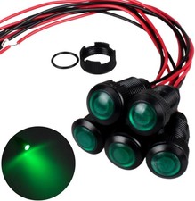 12mm LED Indicator Light Plastic Black Signal Dot Lamp 110 220VAC 1/2 inch