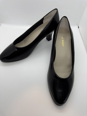 Very Nice LIZ BAKER Olivia Black Pumps 8.5 D (Wide) Great Shape Vegan Leather