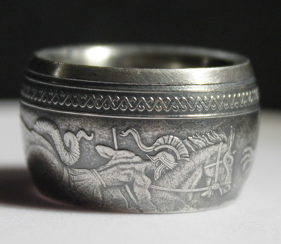 #ad Handmade coin ring 2022 Ascension Is 1 oz .999 silver St George amp; The Dragon $258.99