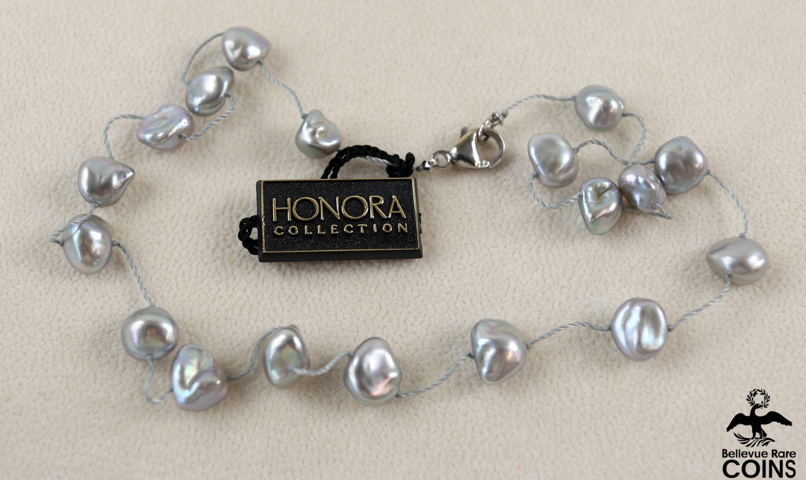 Honora Sterling Silver Baroque Grey Pearl 16