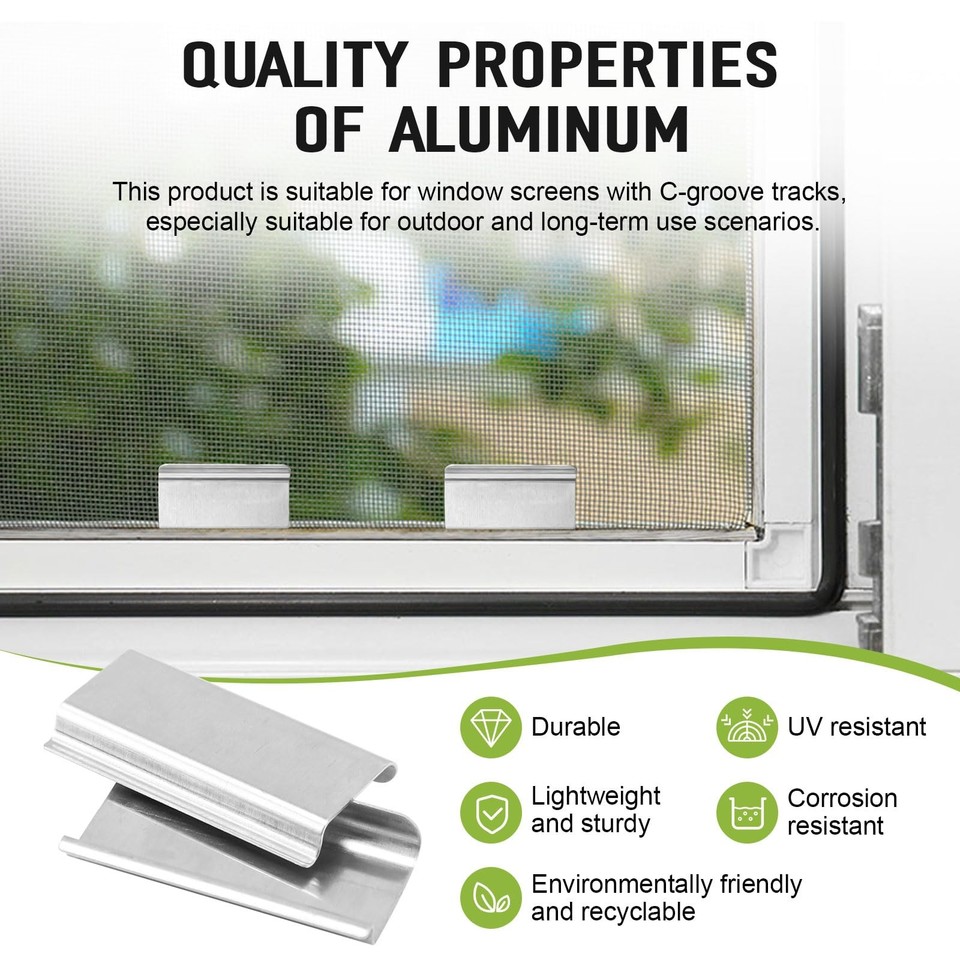 Window Clips Slide 30 PCS Aluminum Window Screen Pull Tabs Spline Channel Lifts Anti-UV ...