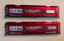 Crucial Ballistix Sport LT Red 32GB (2x16GB) DDR4-2400 CL16 RAM Matched Dual Kit
