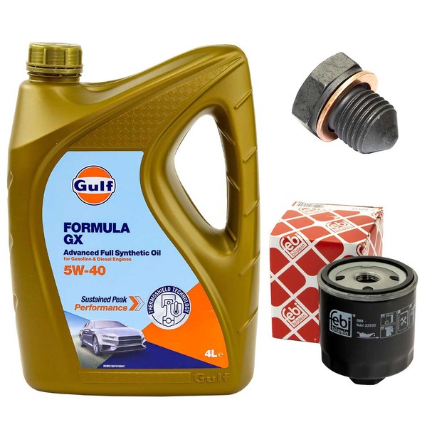 MotoröL Filter Set 5W-40 4 Liter + ÖLablassschraube FüR Seat Skoda VW Polo Golf-image