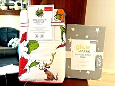 Pottery Barn GRINCH SHAM STAR Christmas Holiday Dr Seuss MAX kids school SET 2