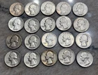 90 % SILVER WASHINGTON QUARTERS LOT OF 20 $5.00 FACE VALUE
