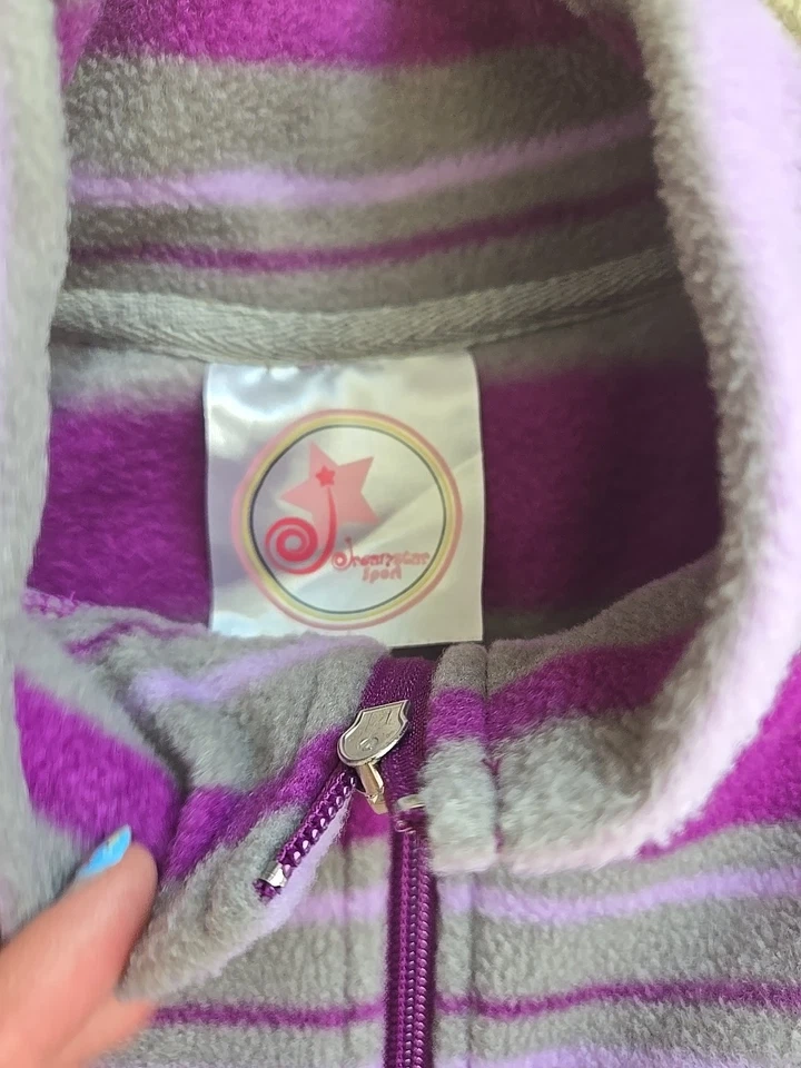 Chaqueta polar Dreamstar GIRLS KIDS rosa y gris talla XL (16) a rayas Foto 2 de 4