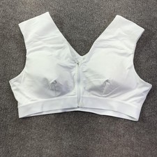 Tommie Copper Sports Bra Womens 3XL White Zip Front Compression Copper Znergy