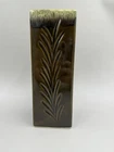 Vintage Hull Pottery USA Green Square Vase Drip Glaze 9 1/4" Tall