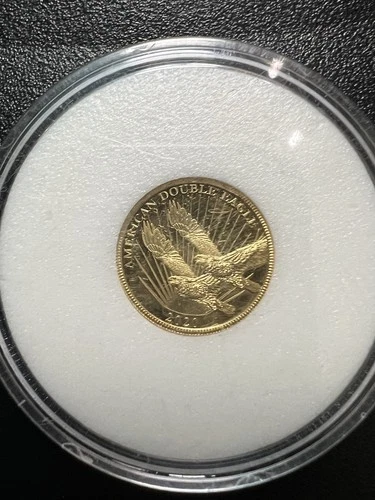 2020 Cook Islands $5 1/10 oz .24 Gold American Double Eagle In Capsule