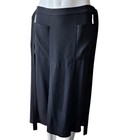 Agnes b. Paris Black Skirt Vintage w/Tie Waist & Front Box Pleat sz 36