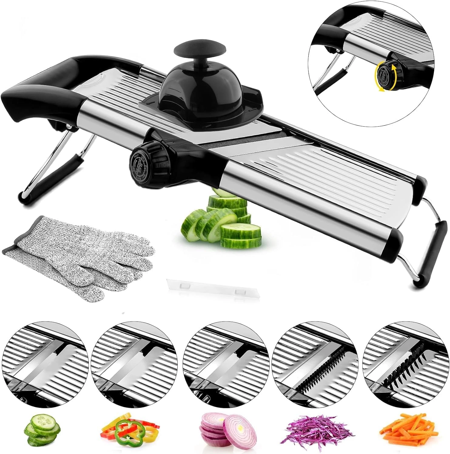 Adjustable Stainless Steel Mandoline Slicer for Vegetables, 1 Piece
Opens in a new window or tab