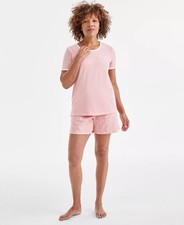 Charter Club Women's Floral Short-Sleeve Pajama Set - Stamp Medallion - L