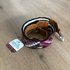 Huipil and leather Adjustable purse Strap, Mu...