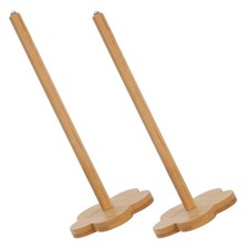 2 Pcs Drop Spindle Yarn Making Equipment Wooden Top Whorl for Hand Spindle
