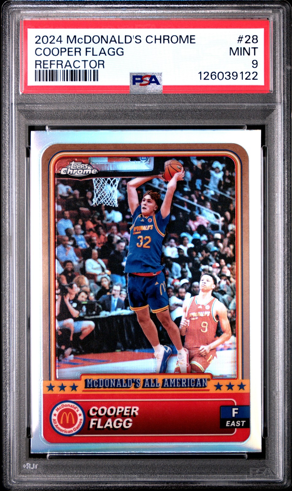 2024 TOPPS CHROME MCDONALD'S ALL AMERICAN REFRACTOR #28 COOPER FLAGG PSA 9