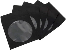 1,000 Pack  Premium Thick Black Color Paper CD DVD Blu-Ray Disc Sleeves Envelope