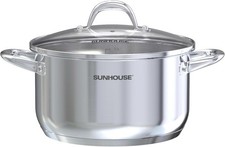 7 Quart Heavy Duty Nonstick Stainless Steel Stock Pot Visible Lid Boiling