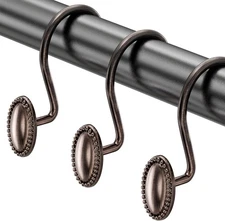 AmazerBath Bronze Shower Curtain Hooks, 12PCS Rust Proof 