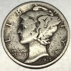 1935-P Mercury Dime 10c Circulated Condition 90% Silver US Coin - 3998