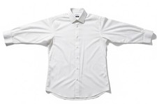 Versace Collection White Dress Shirt Mens 17.5 Spread Collar Cotton Button Up