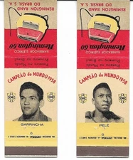 1958 Remington Campeao Do Mundo matchbook covers 24/25 Pele/Garrincha-no Gilmar