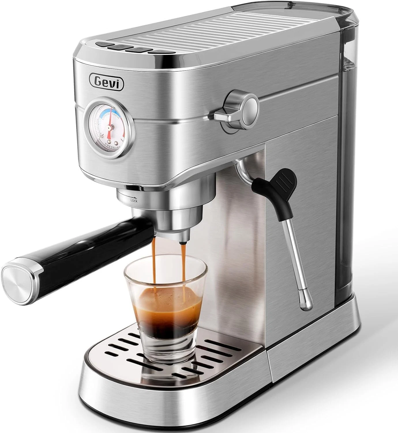 Professional 20 Bar Espresso Maker with Milk Frother - Compact & Stylish