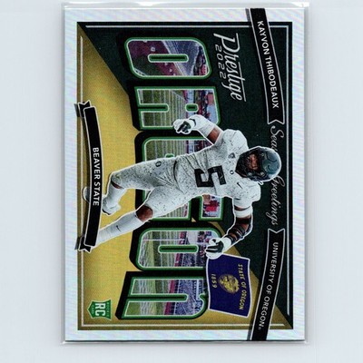 2022 Panini Prestige Kayvon Thibodeaux #SG-18 Seasons Greetings Oregon Ducks