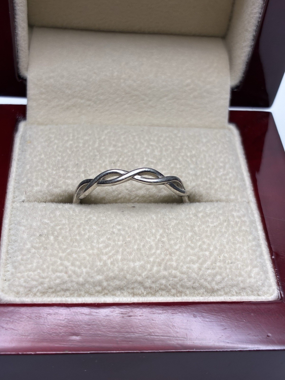 Infinity Love Ring Sterling Silver Thin Band Inte… - image 1