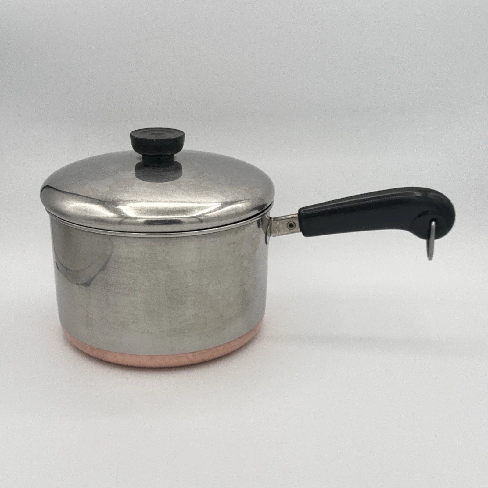 Vintage RevereWare 3QT Sauce Pot Pan Copper Bottom With Lid USA Rome NY
