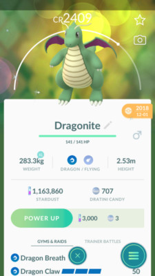 Pokemon Trade GO - Shiny Dragonite with Dragon Breath/Dragon Claw for PVP Ultra