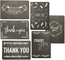 Best Paper Greetings 144-Count Thank You Cards with Envelopes, Blank 6 Assorted