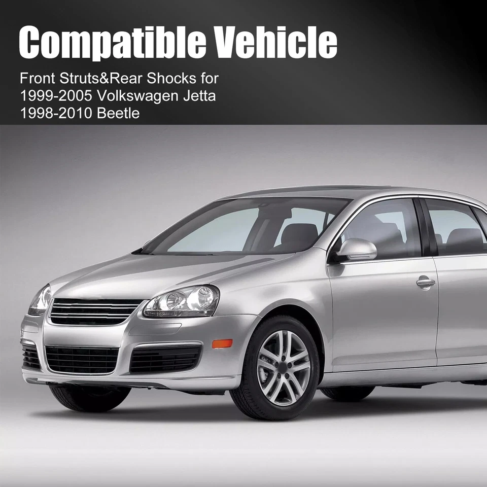 4pcs Front Strut+Rear Shock Absorbers for 1998-2006 Volkswagen Beetle Jetta Golf - Image 2 of 4
