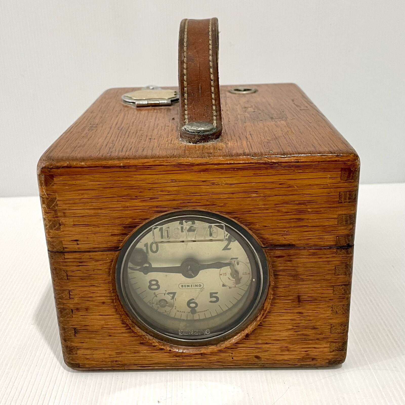 Vintage Benzing Racing Pigeon Clock Timer Wooden Case Germany No