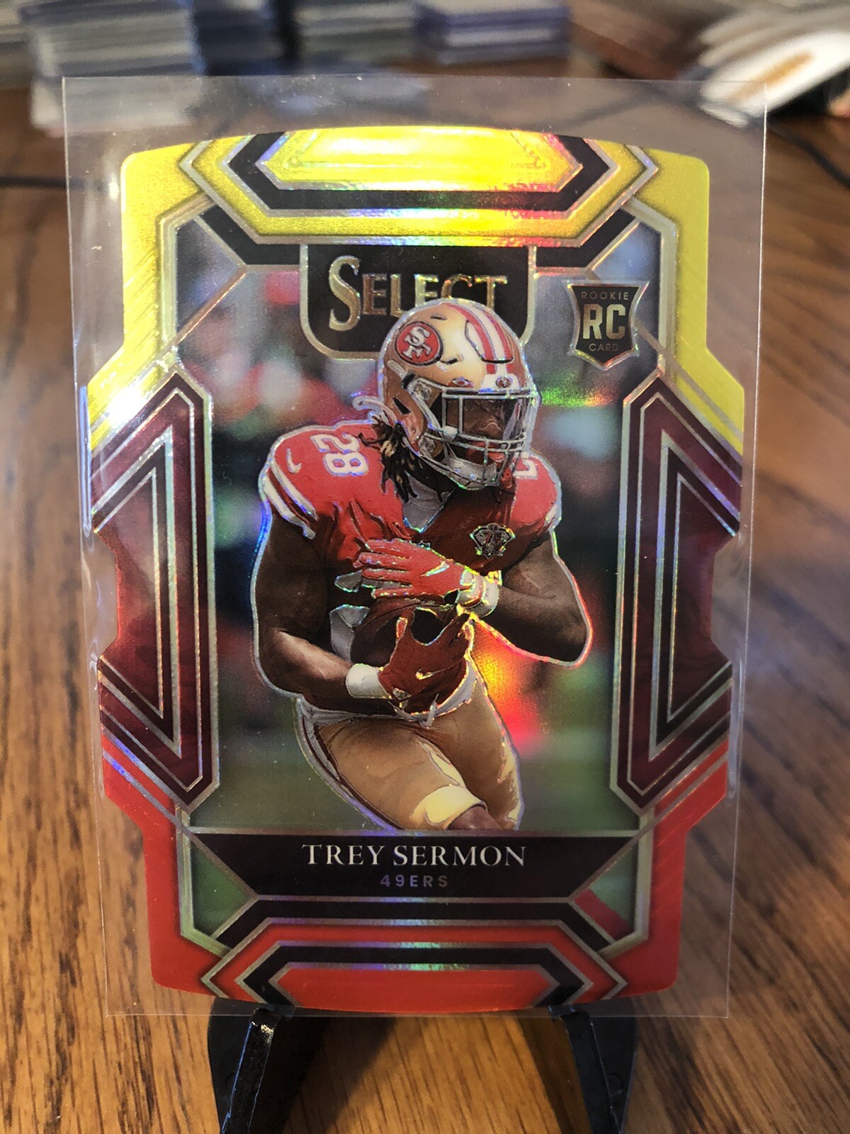 2021 Select Trey Sermon Yellow Red Die-Cut Prizm Club Level RC #268 49ers PWE