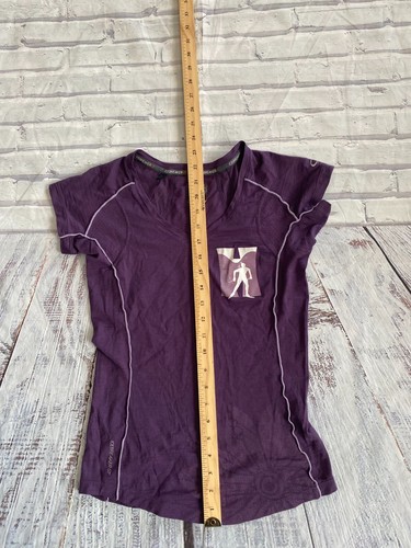 Icebreaker GT Women Merino blend short sleeve Shirt V neck Purple SZ XS Read - Picture 18 of 21