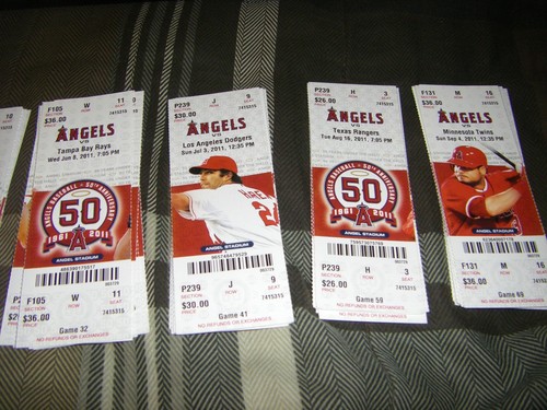 2011 ANAHEIM LOS ANGELES ANGELS TICKET STUBS MIKE TROUT ROOKIE YEAR PICK A DATE - Picture 3 of 3