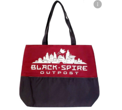 Disney Star Wars Galaxy s Edge Canvas Tote Bag Black Spire Outpost Logo Red