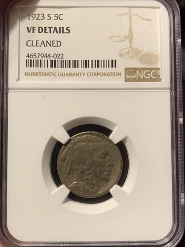 💥 1923-S Buffalo Nickel - VF Details NGC Cleaned 💥