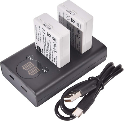 Replacement for 2X LP-E5 + Dual LCD Battery Charger Compatible Canon EOS 450D 50