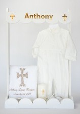 Christening Baby Cloths Display - Baby Shower Closet to Display Baby's Cloths