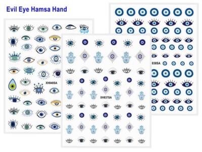 Hamsa Hand Evil Eye Nail Sticker Hand of Fatima Sticker 