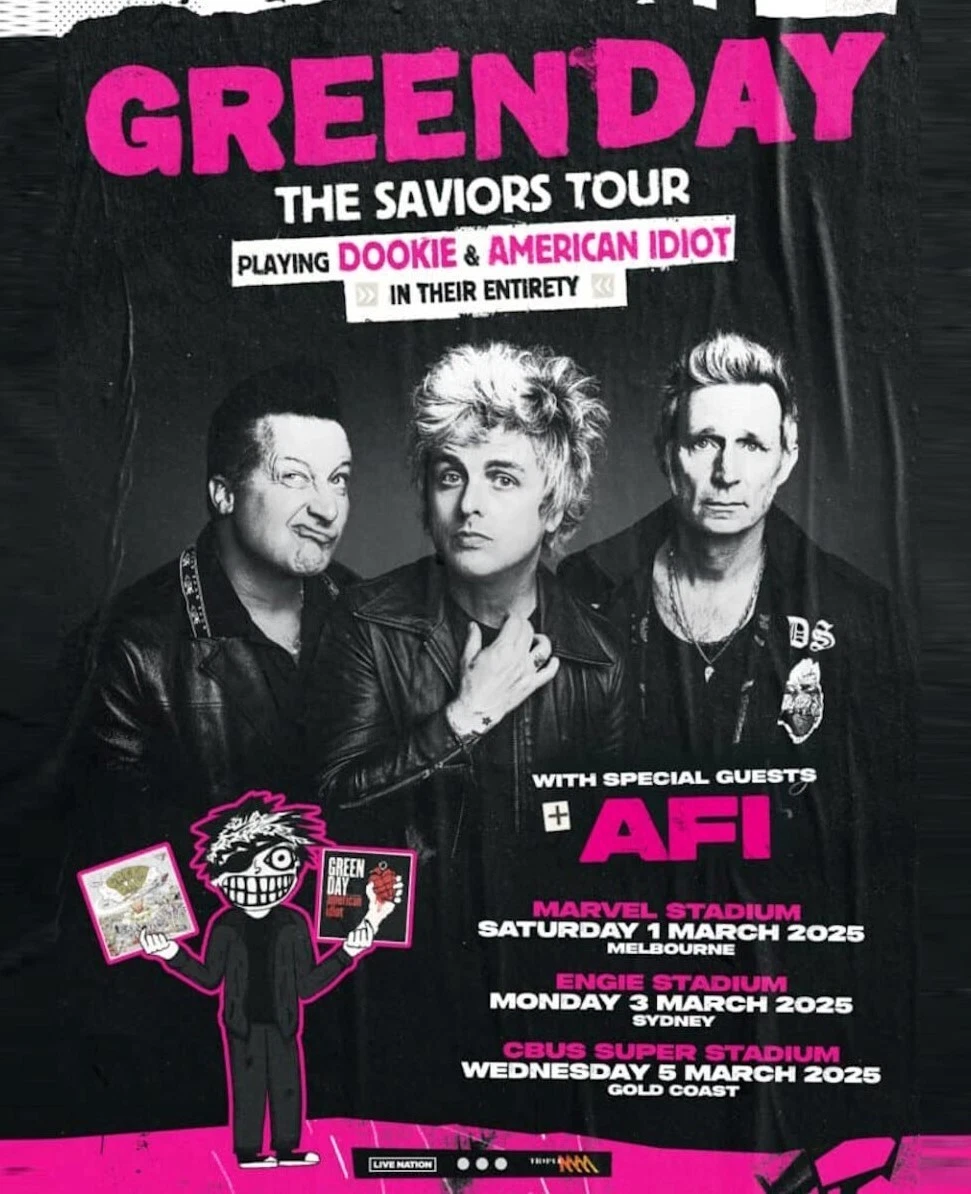 Green Day Asia Australia Tour 2025 Poster