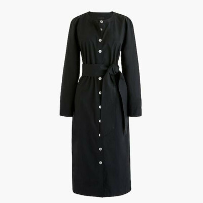 j crew black shirt dress Women's J.crew Collarless Cotton Shirtdress, Size Small