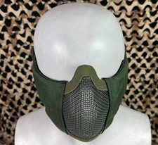 NEW Bravo Airsoft Tactical V3 Strike Metal Mesh Face Mask - Olive Drab