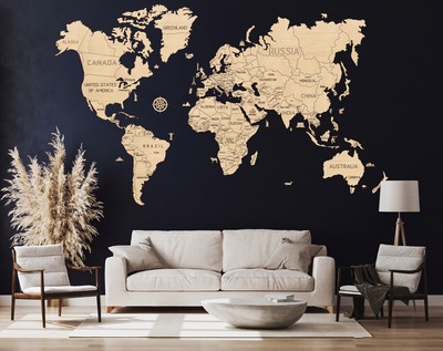 World Map Puzzle - 3D Map Of The World XXL Map Decorations - 110 Parts 200x120cm