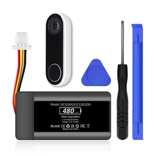 480mAh 1ICP7/17/26 Battery Replacement for Nest Hello C1241290 NC5100US Doorbell